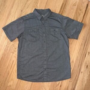 Mountain Hardwear Men’s Button Short Sleeve Shirt Charcoal Size Medium
